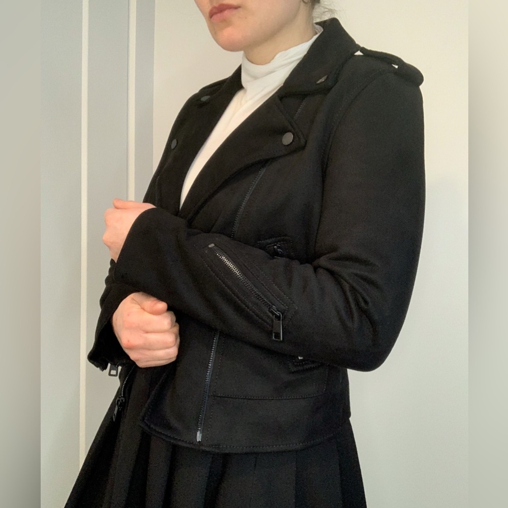 BANANA REPUBLIC vegan suede moto jacket